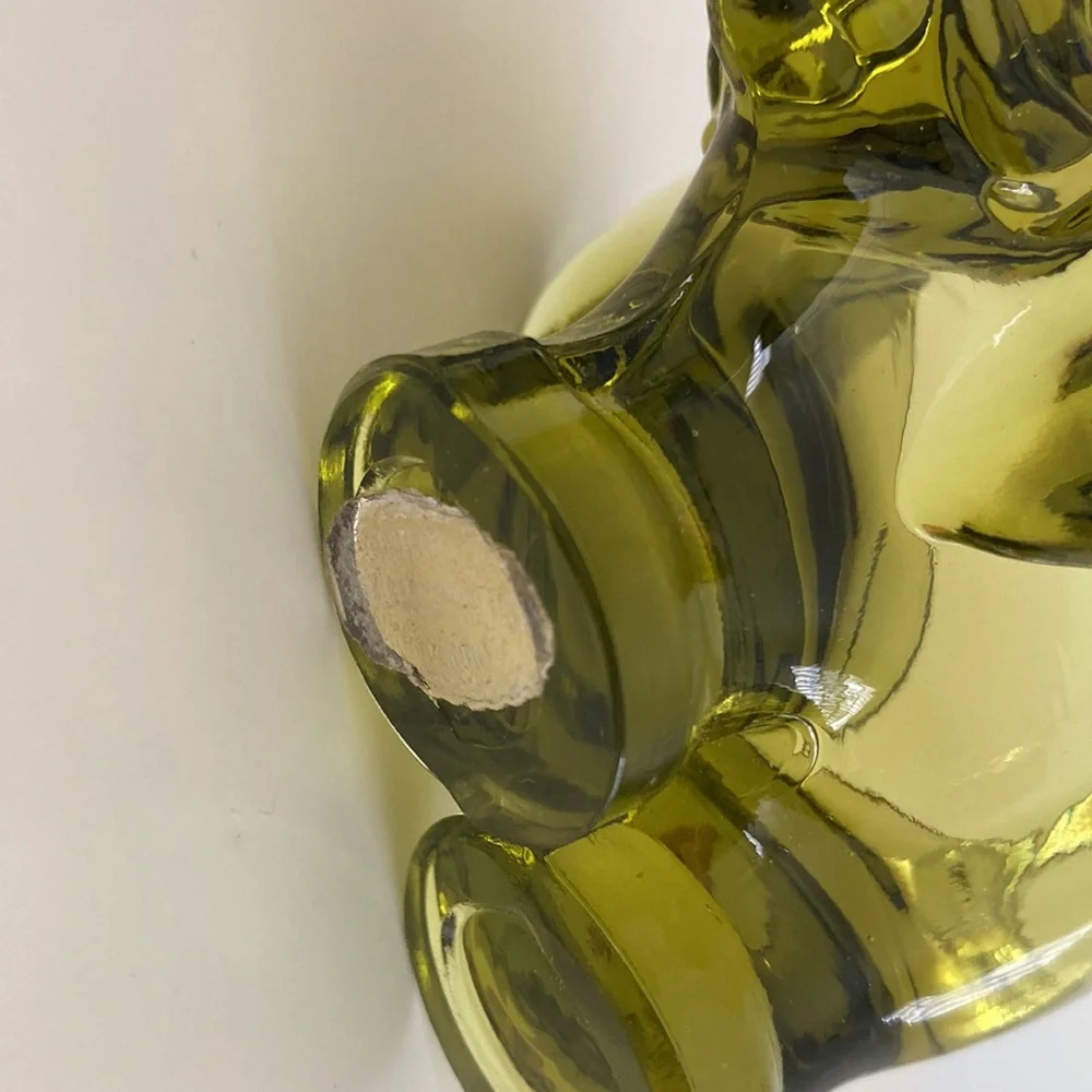 Vintage Murano Italy Green Glass Elephant Ashtray Small Cigar Ashtray Holder - Picture 7 of 9